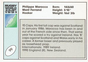 1991 Regina Rugby World Cup #99 Philippe Marocco Back